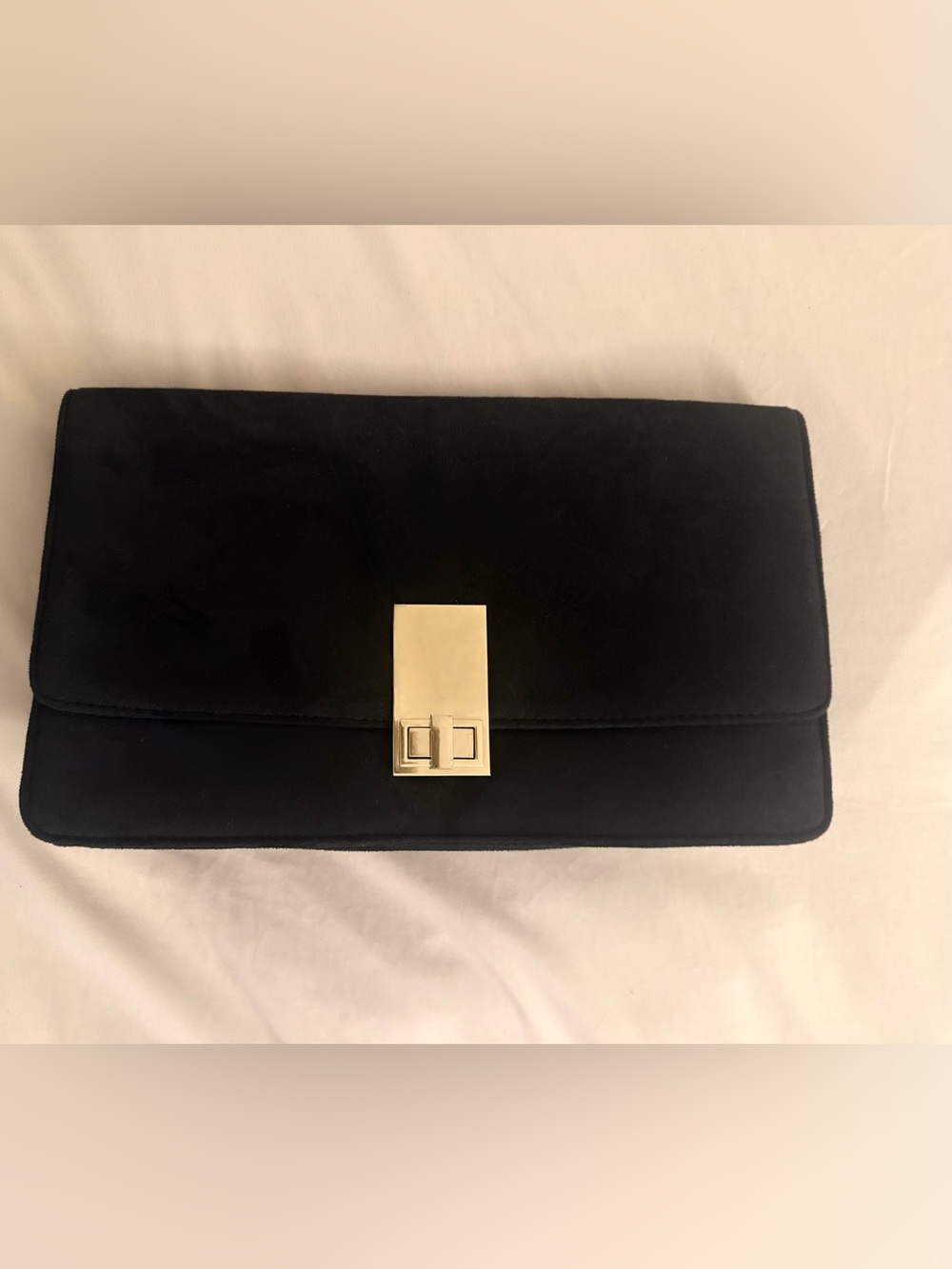 Express Black Clutch with Gold Turn-Lock